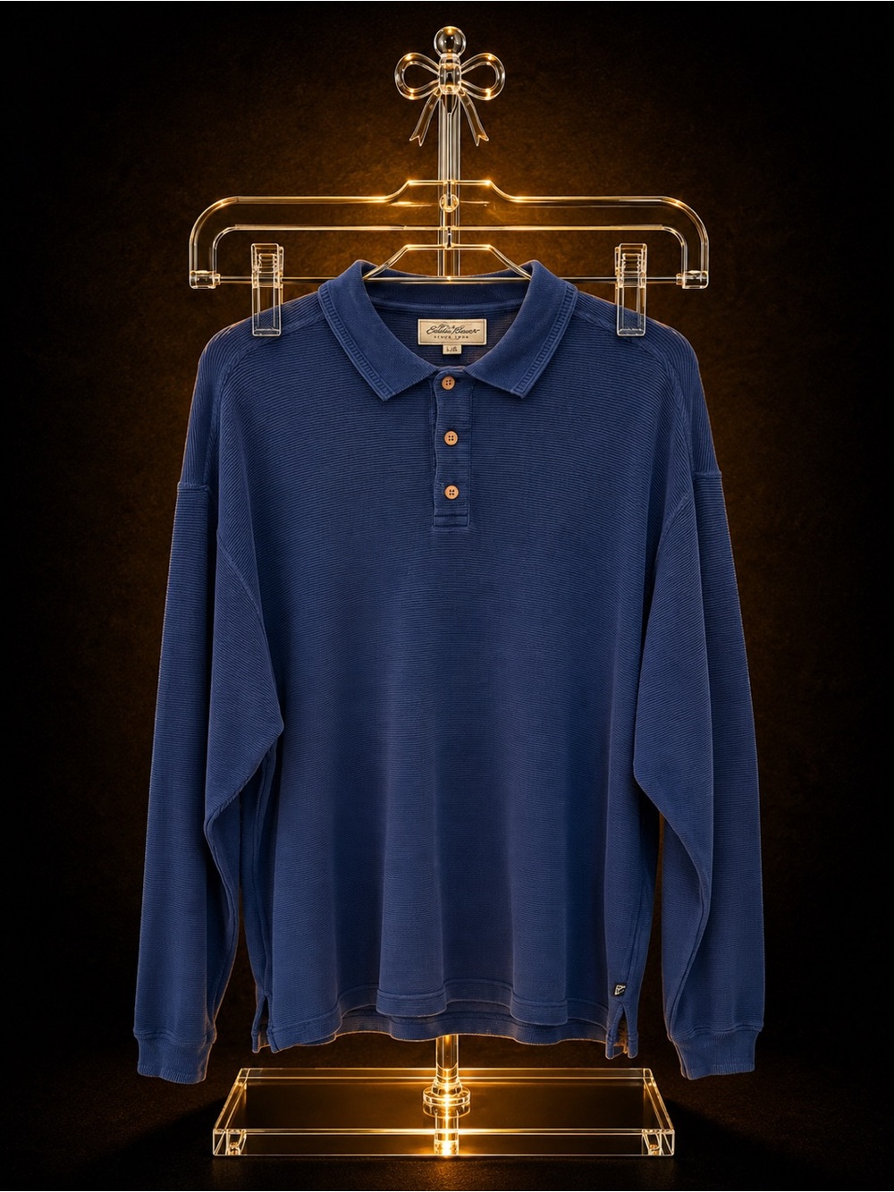 Tommy Bahama Navy Long-Sleeve Polo